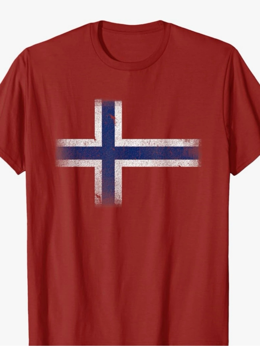 Norway Flag Distressed Nordic Red White Blue Symbol T-Shirt